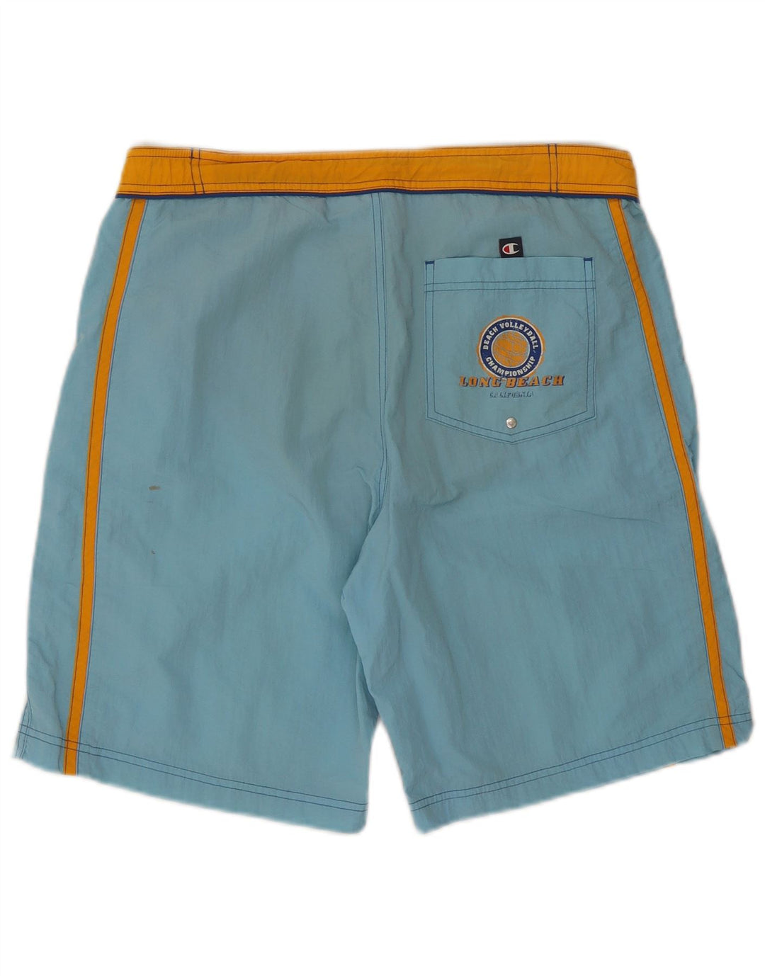 Shorts de natação masculino Champion médio azul colorblock poliéster