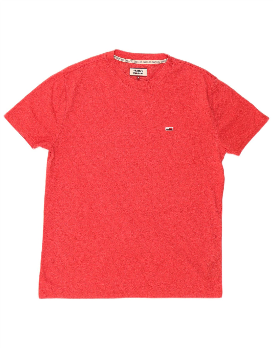 Camiseta masculina TOMMY HILFIGER de algodão manchado vermelho médio