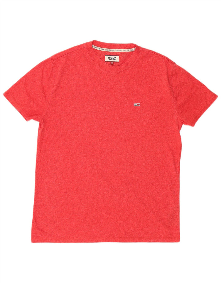 Camiseta masculina TOMMY HILFIGER de algodão manchado vermelho médio