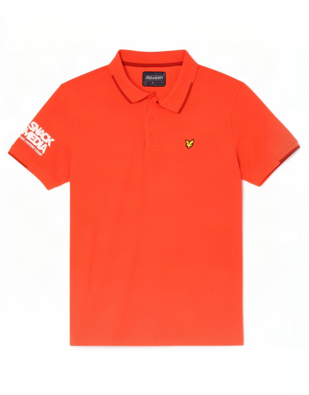 Camisa pólo gráfica masculina Lyle & Scott poliéster vermelho médio