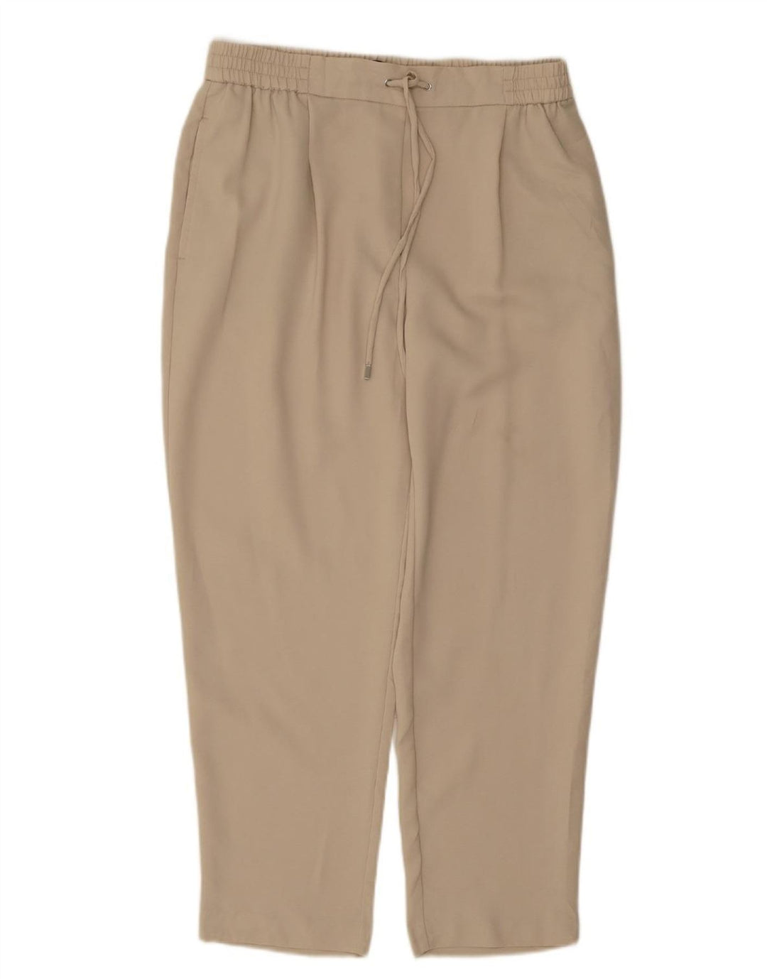 Calça feminina reta cortada ZARA grande W30 L25 bege