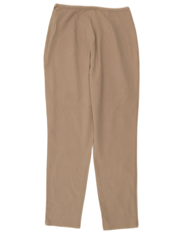 Calça casual feminina Marks & Spencer cônica Reino Unido 14 grande W28 L28 bege