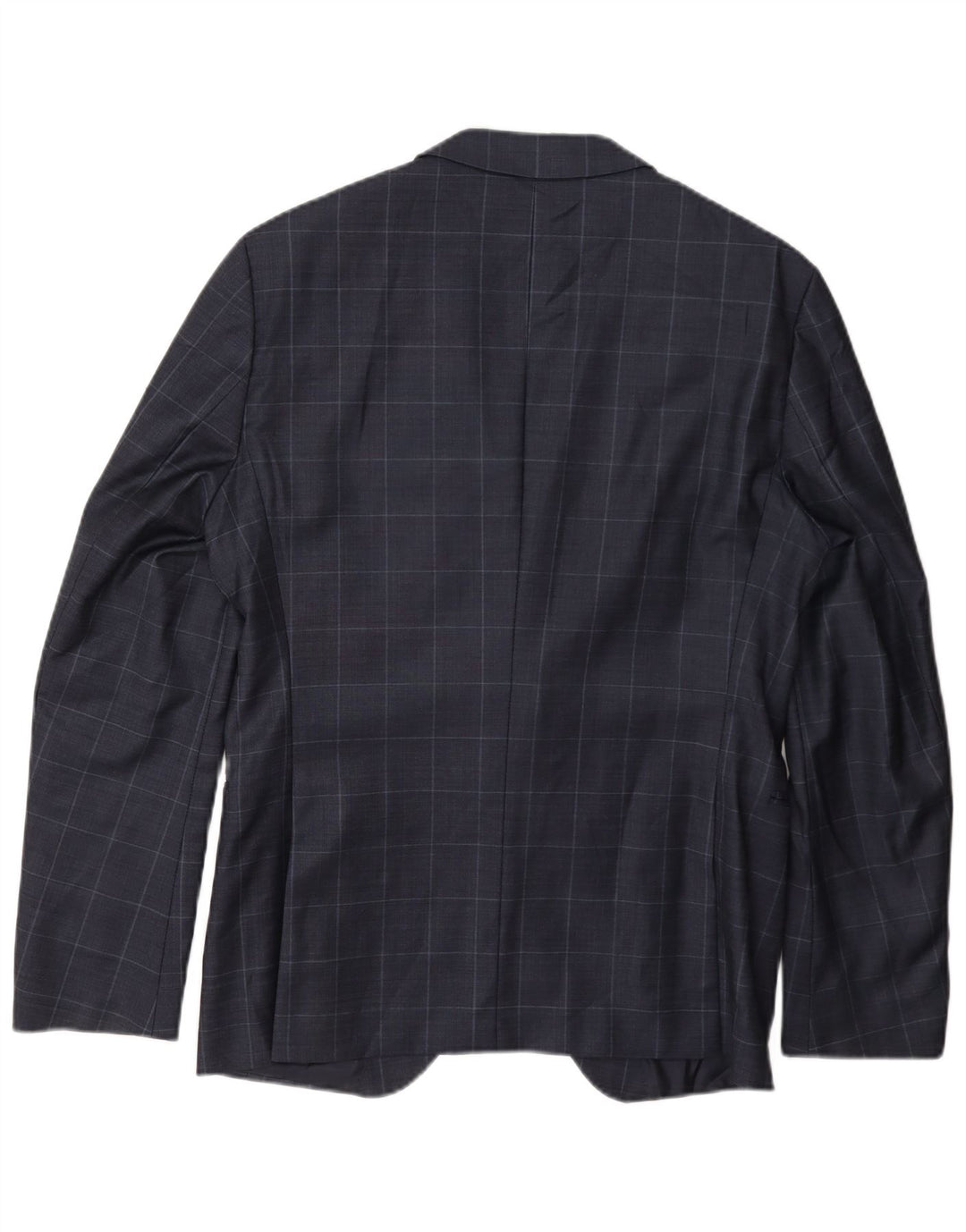 Jaqueta Blazer Masculina Hugo Boss com 2 Botões Reino Unido 50 Grande Azul Marinho Xadrez