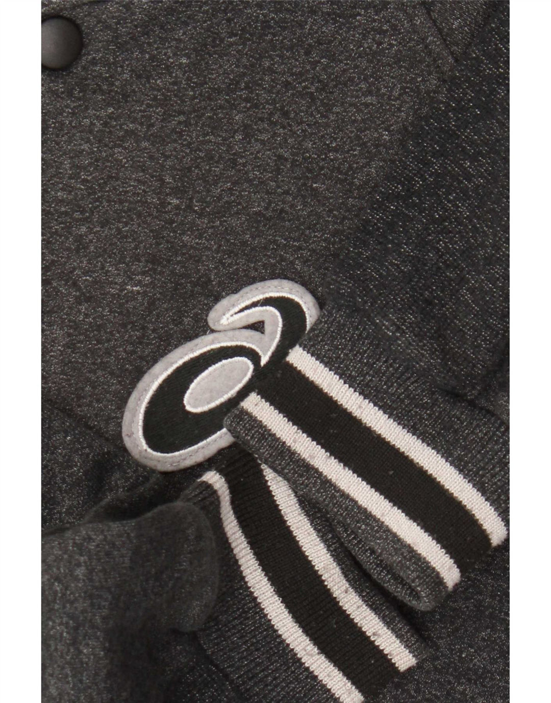 Asics Mens Cardigan Sweater Médio Cinza Listrado Algodão