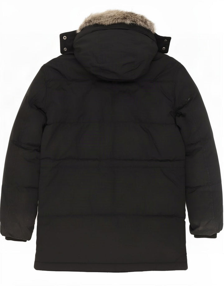 Casaco acolchoado com capuz masculino Marks & Spencer Reino Unido 40 grande poliéster preto