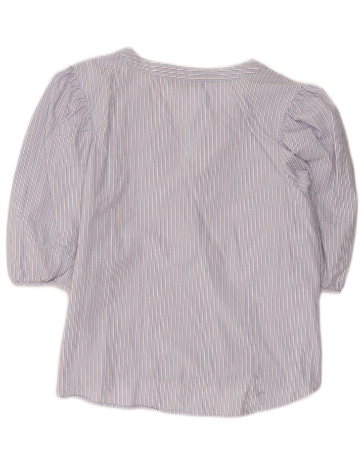 Camisa pulôver feminina Marks & Spencer Petite Reino Unido 14 listrado azul médio