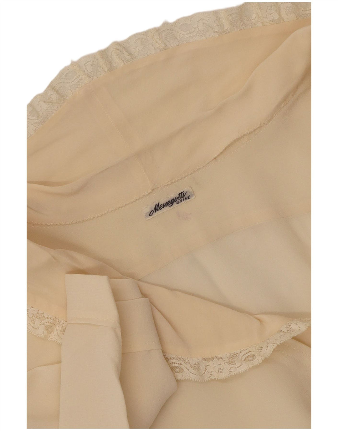 Blusa feminina vintage de manga curta UK 14 médio off white