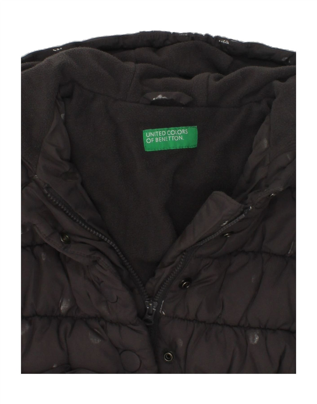 BENETTON Baby Girls Hooded Padded Coat 18-24 Months Black Polyester | Vintage Benetton | Thrift | Second-Hand Benetton | Used Clothing | Messina Hembry 