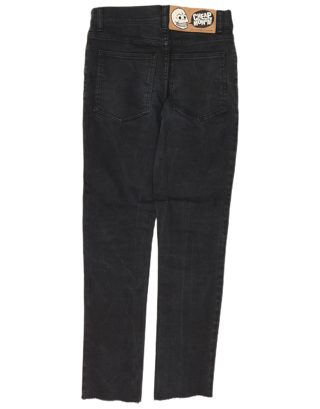 Jeans justos femininos baratos de segunda-feira W27 L28 algodão preto
