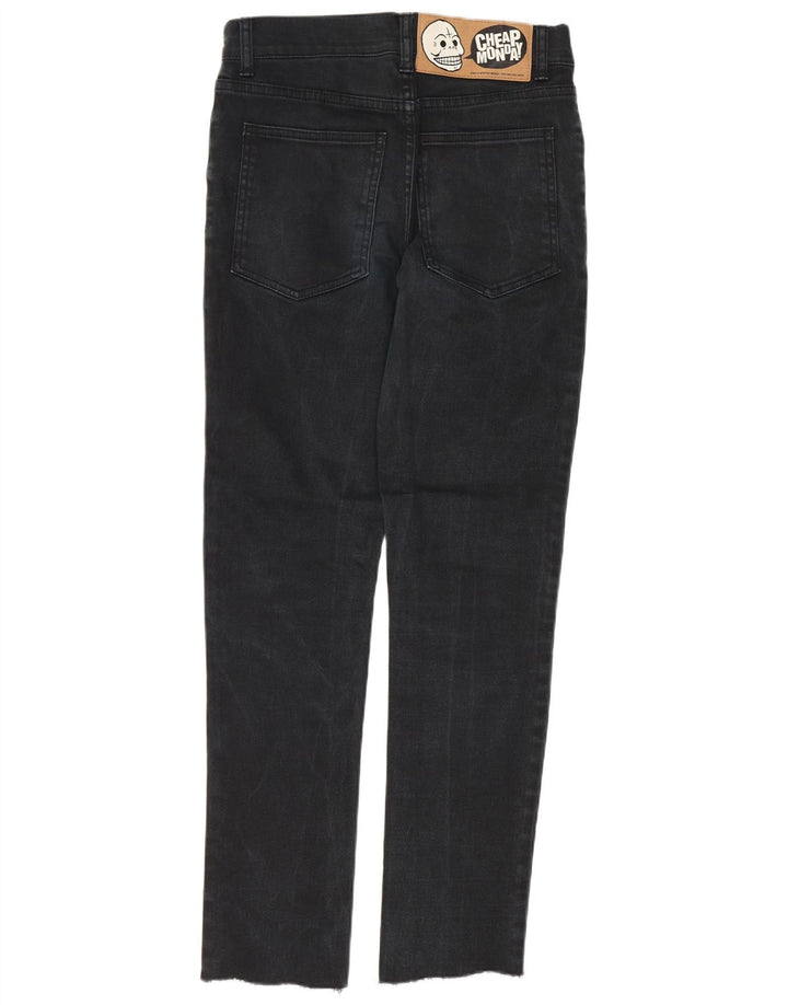 Jeans justos femininos baratos de segunda-feira W27 L28 algodão preto
