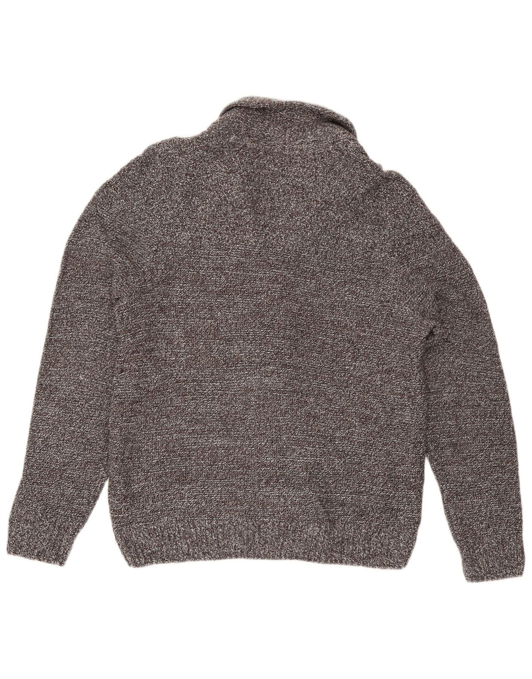 Suéter cardigã masculino Marks & Spencer grande acrílico manchado cinza