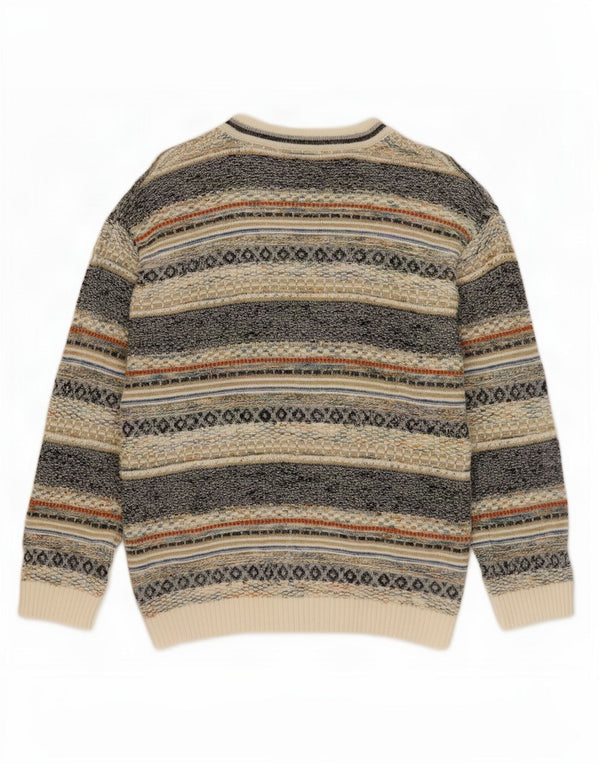 Suéter cardigã masculino vintage IT 48 médio multicolorido Fair Isle Cotton