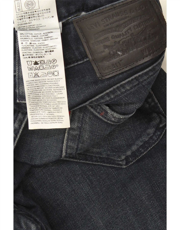 Levi's Masculino 511 Slim Jeans W31 L32 Azul Marinho Algodão