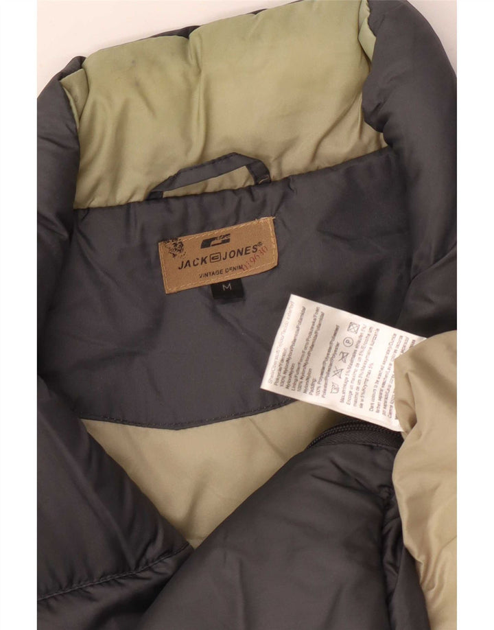 Colete acolchoado masculino Jack & Jones UK 14 nylon cinza médio