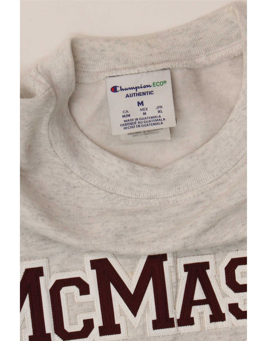 Champion masculino gráfico moletom jumper médio cinza algodão