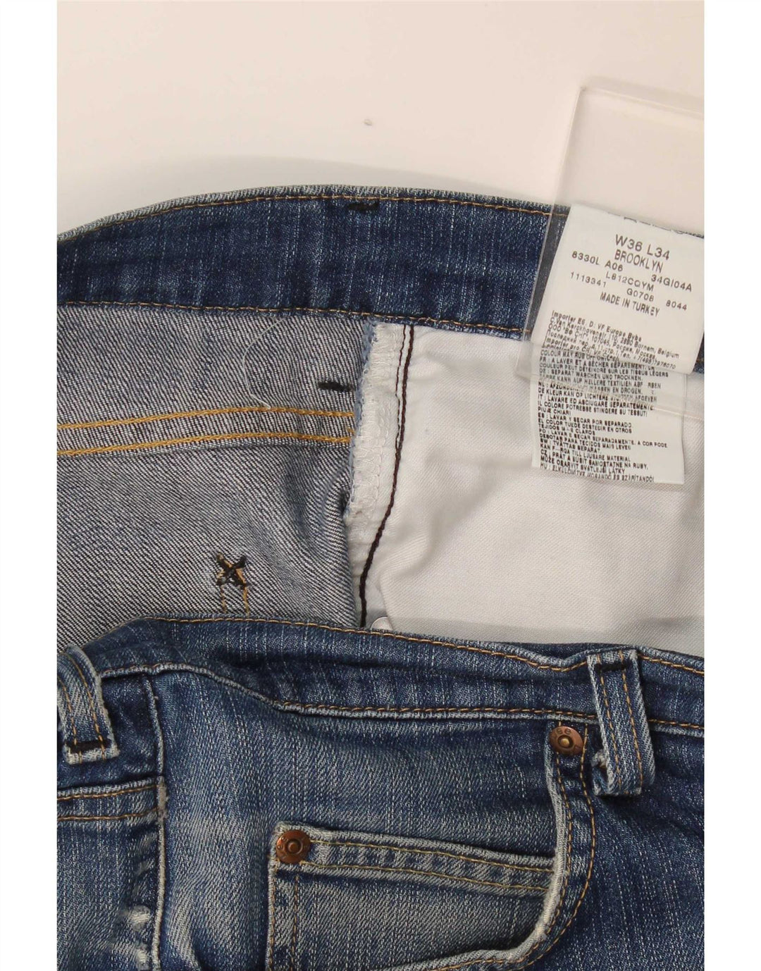 Lee Mens Brooklyn Straight Jeans W36 L34 Azul Algodão
