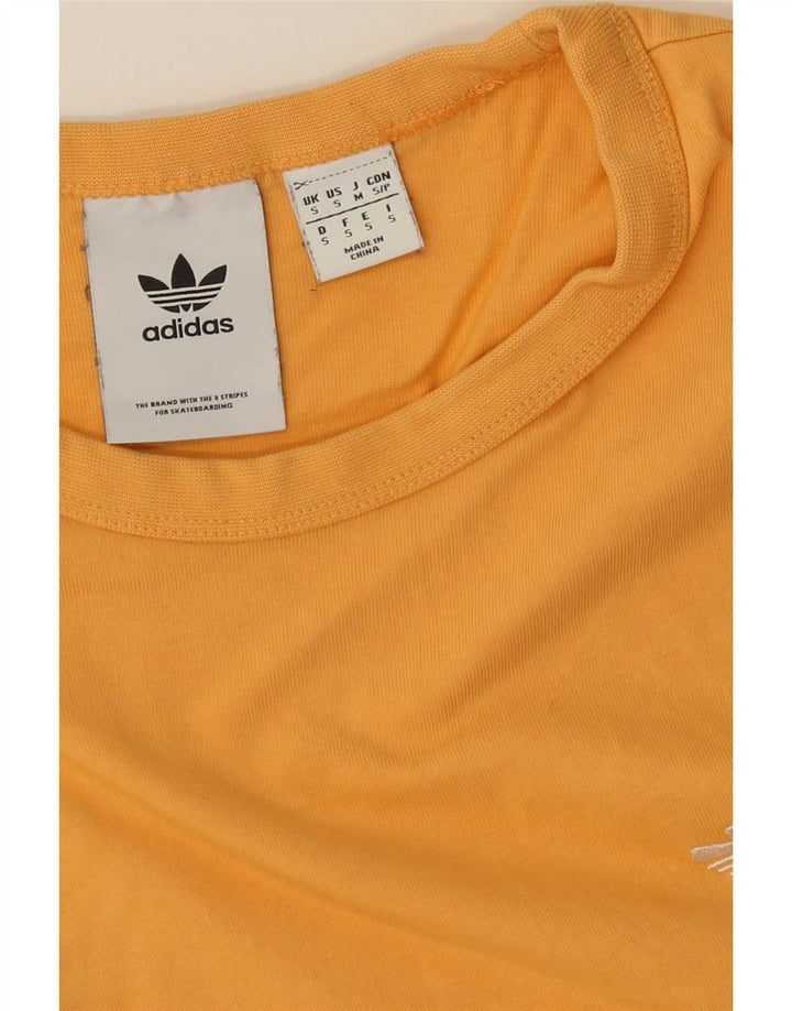 Adidas Mens Camiseta Top Pequeno Laranja
