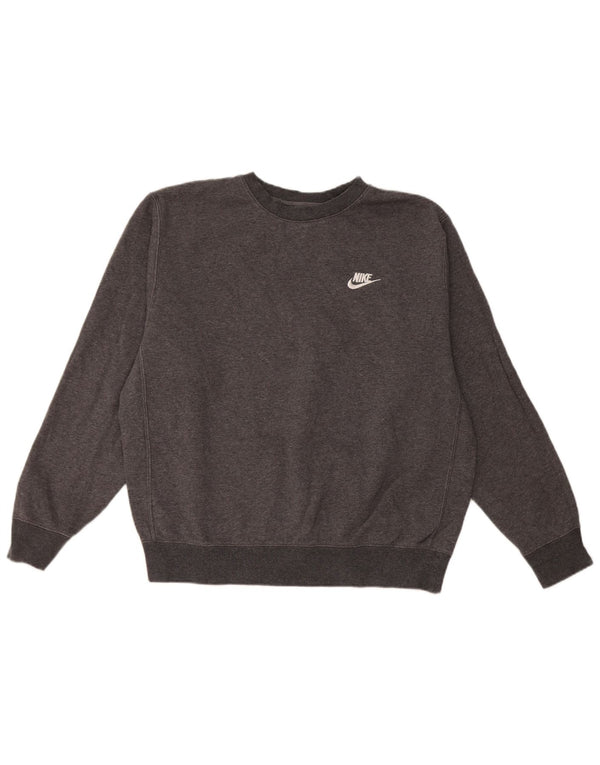 Nike feminino oversized moletom jumper UK 14 médio cinza algodão