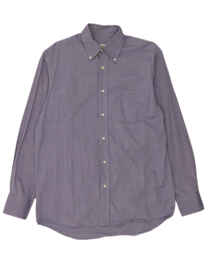 Camisa masculina Lacoste tamanho 40 algodão azul médio