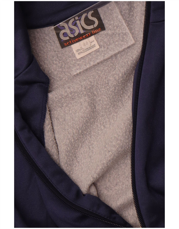 Asics Womens Graphic Tracksuit Top Jacket IT 44 Médio Azul Marinho Poliamida