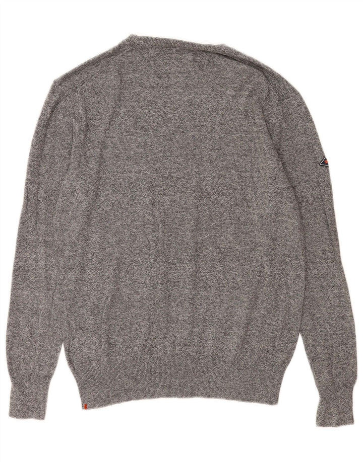 Suéter masculino Superdry com gola canoa e algodão cinza médio