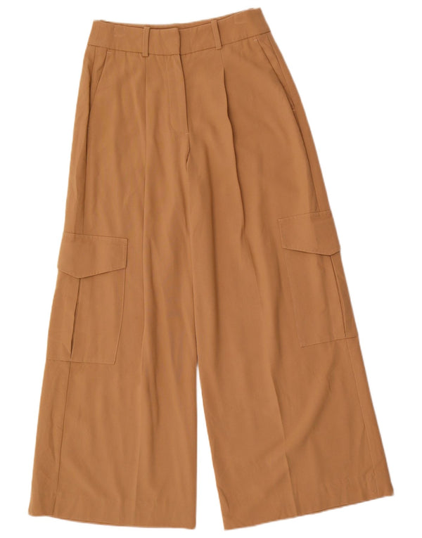 Calça cargo feminina de cintura alta MARKS & SPENCER Reino Unido 6 XS W24 L27 bege