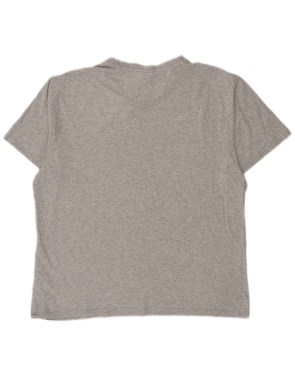 Camiseta gráfica masculina New Balance grande algodão manchado cinza