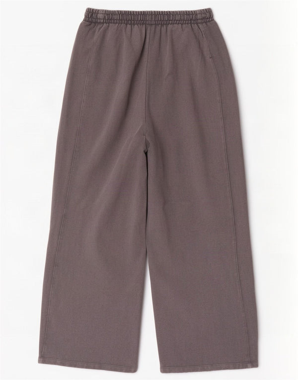 Zara Calça feminina de treino com pernas largas, algodão cinza grande