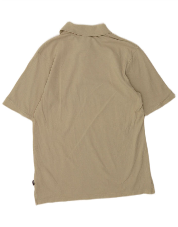Camisa polo masculina Adidas pequena algodão bege