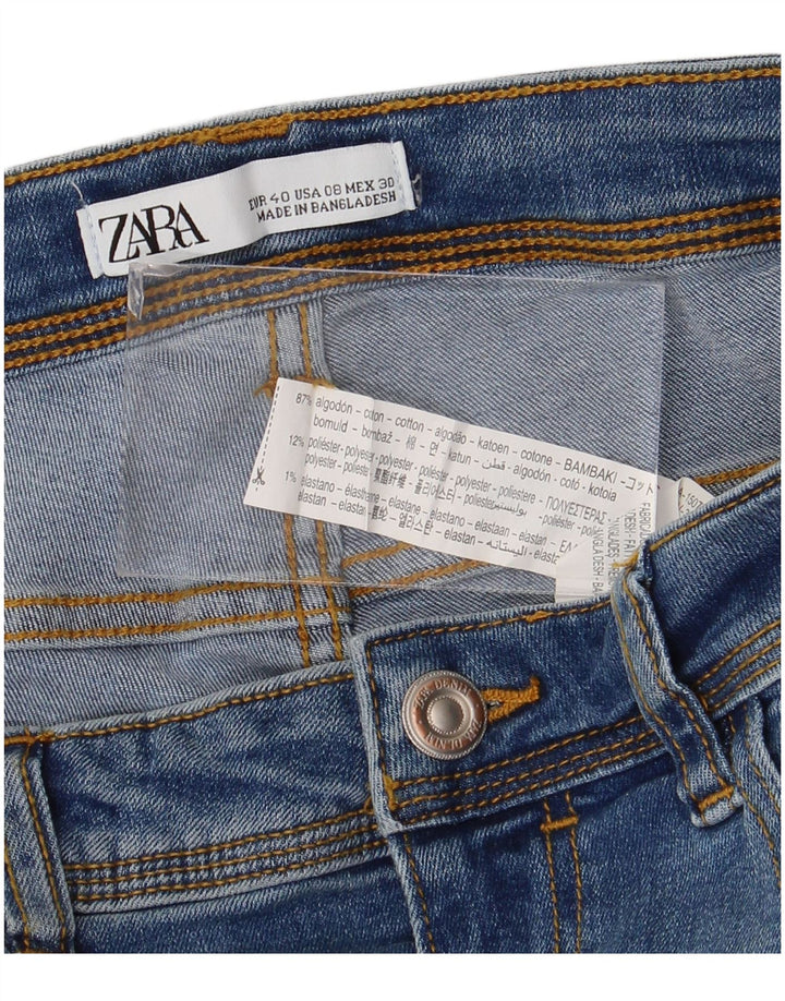 Zara Jeans Slim Feminino EU 40 Médio W30 L26 Azul Algodão