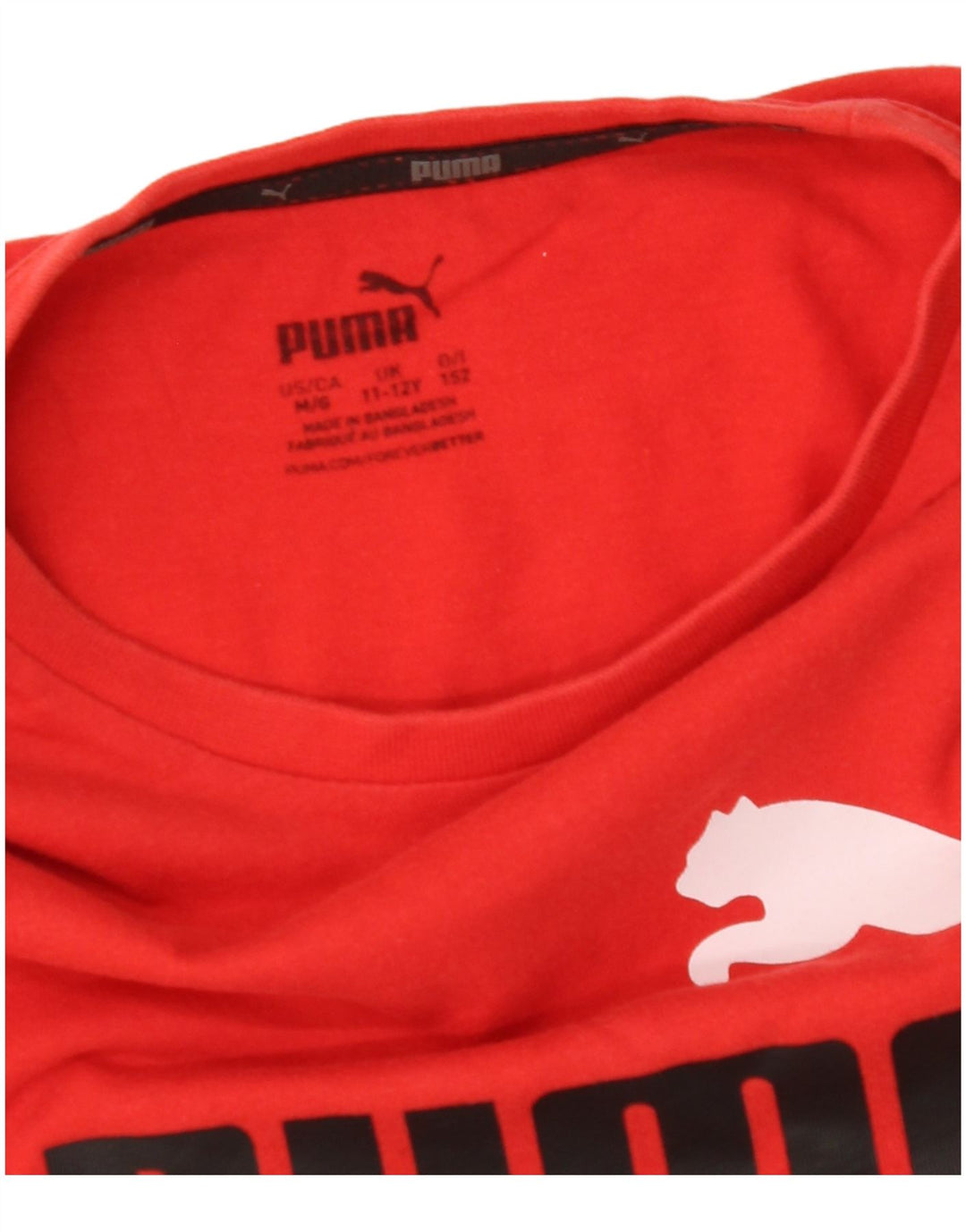 Camiseta feminina PUMA com estampa gráfica 11-12 anos vermelho