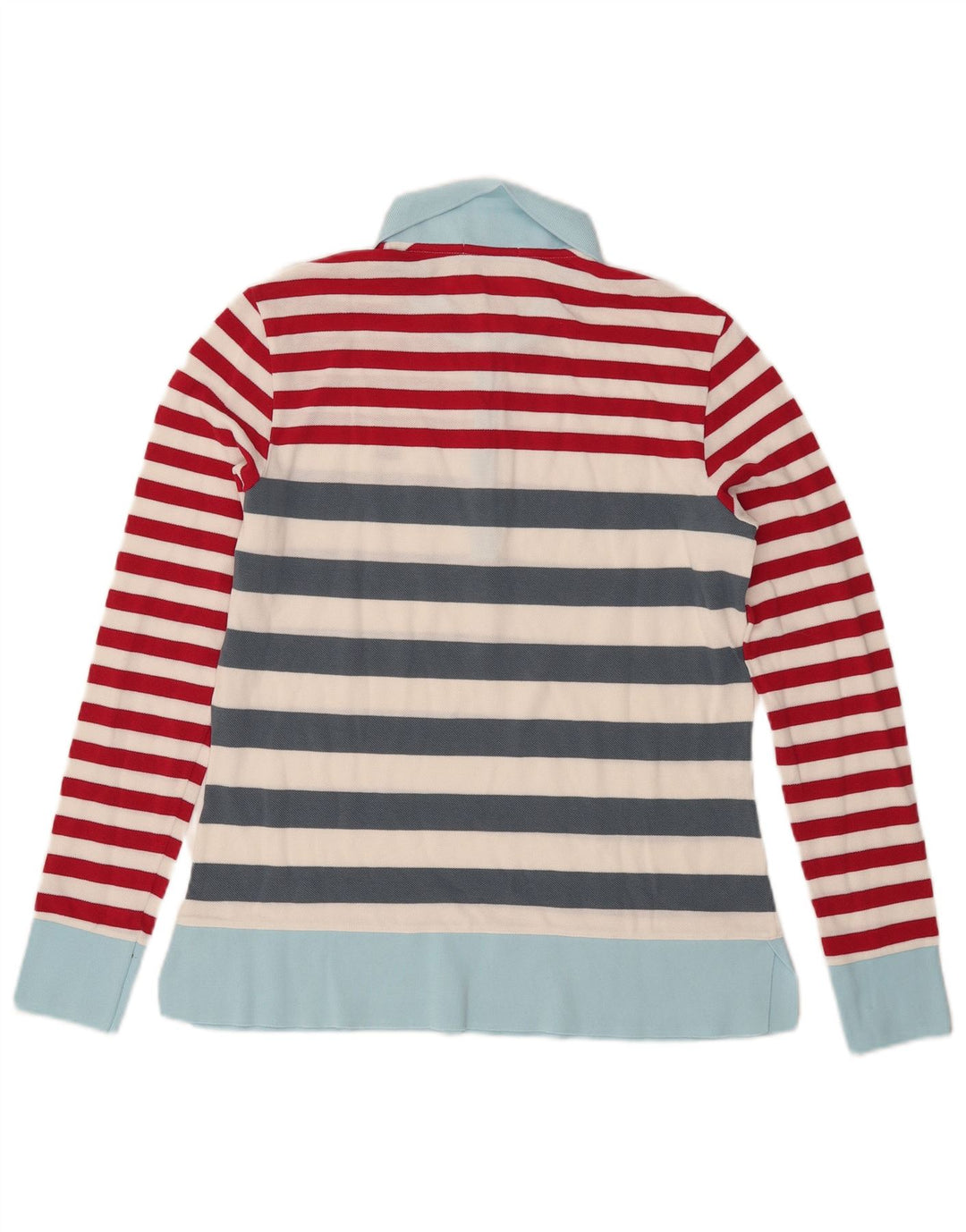 Lacoste camisa polo feminina de manga comprida tamanho 44 grande listrado multicolorido