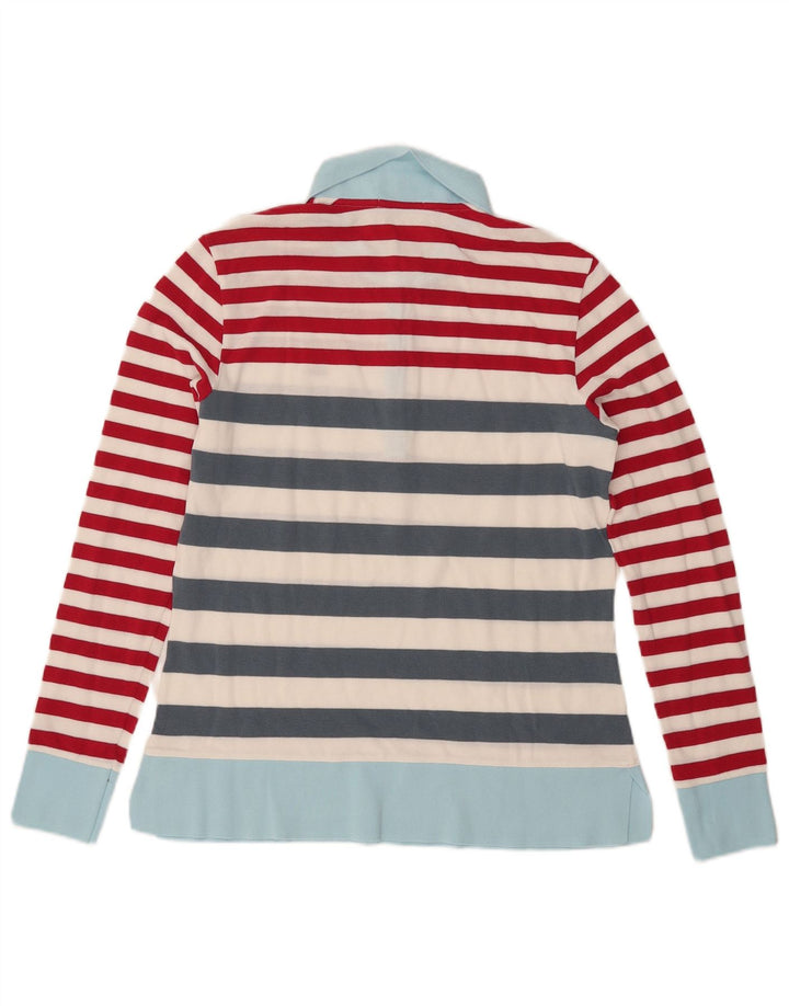 Lacoste camisa polo feminina de manga comprida tamanho 44 grande listrado multicolorido