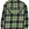 Camisa masculina de flanela SUPERDRY pequeno algodão xadrez verde