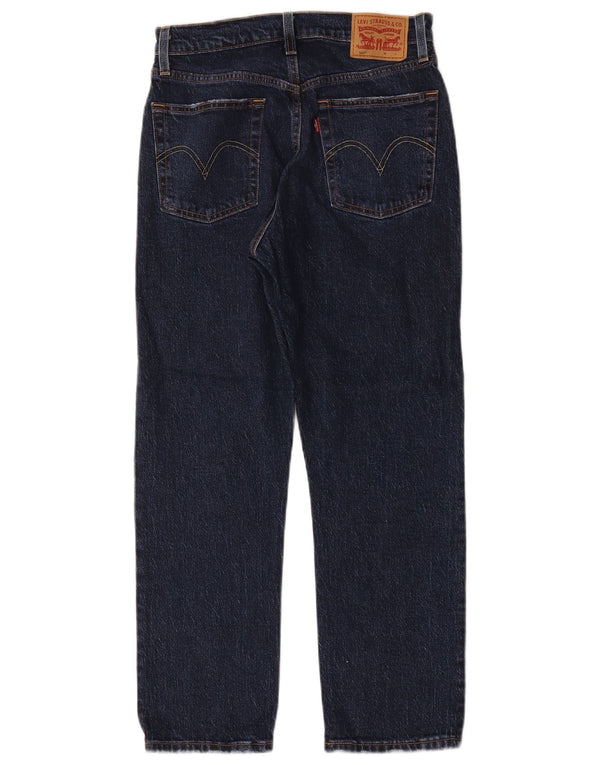 Calça jeans feminina Levi's 501 cintura alta desgastada reta W26 L26 azul marinho