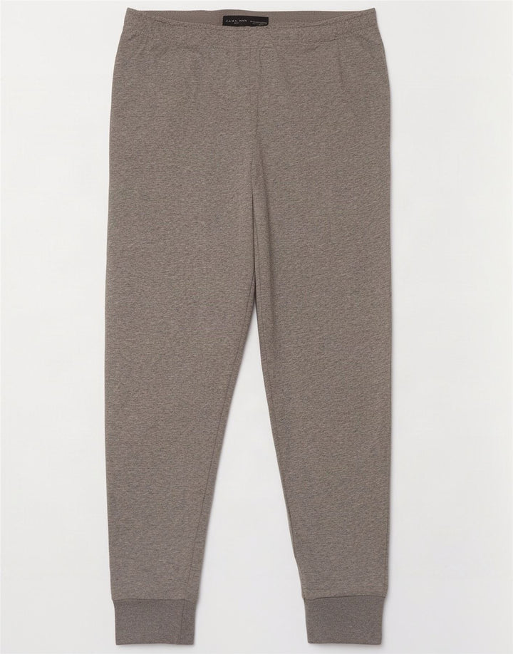 Calça de treino masculina Zara Joggers grande algodão manchado cinza