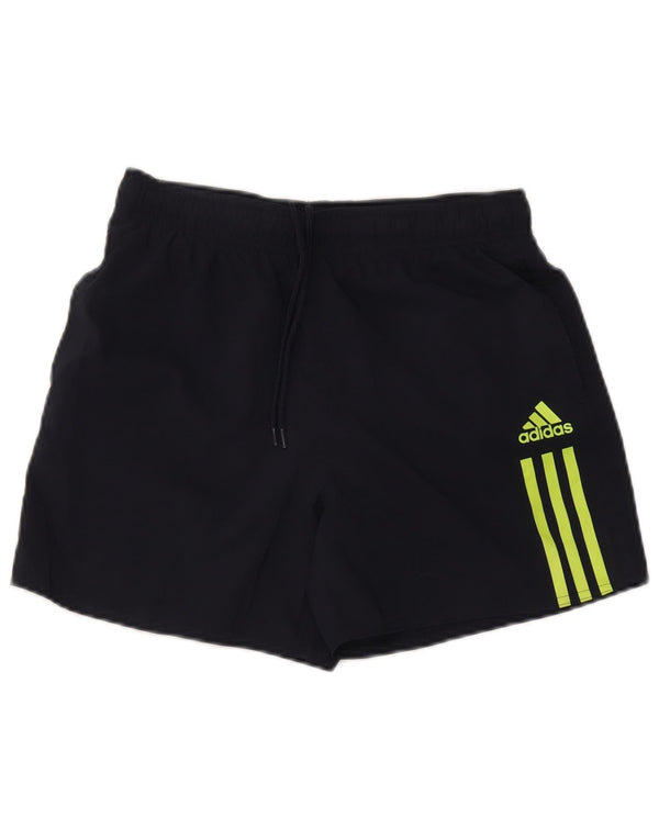 Shorts esportivos masculinos Adidas pequenos poliéster azul marinho