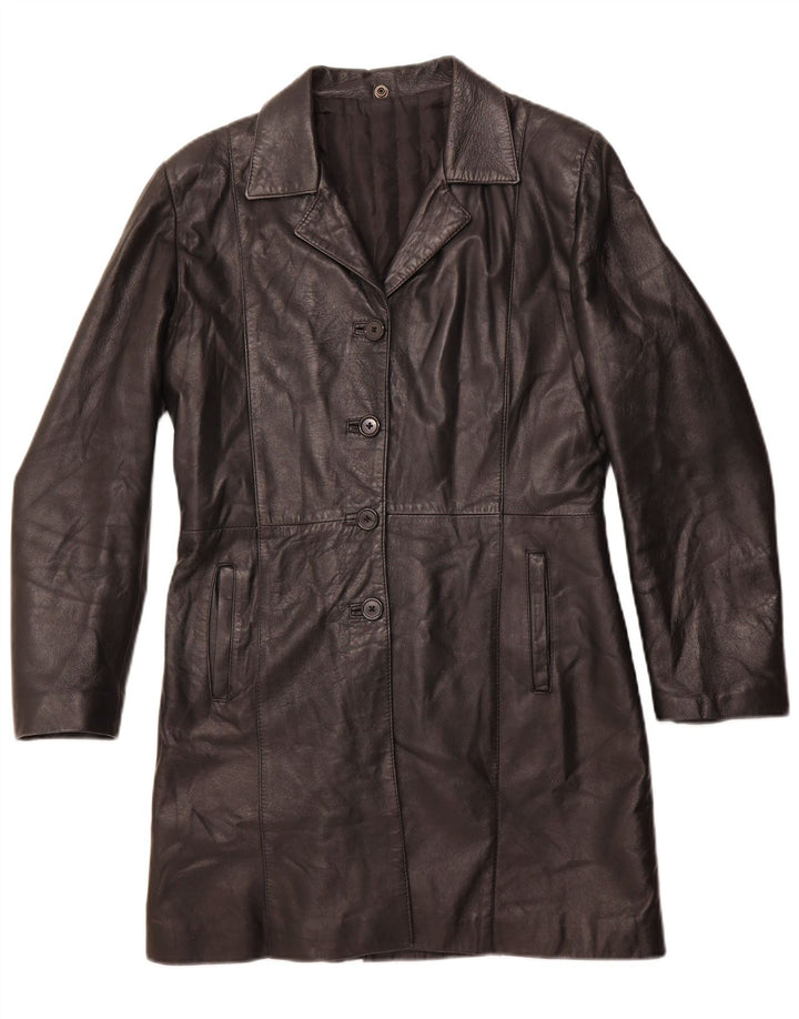 Casaco de couro feminino VINTAGE IT 44 médio preto