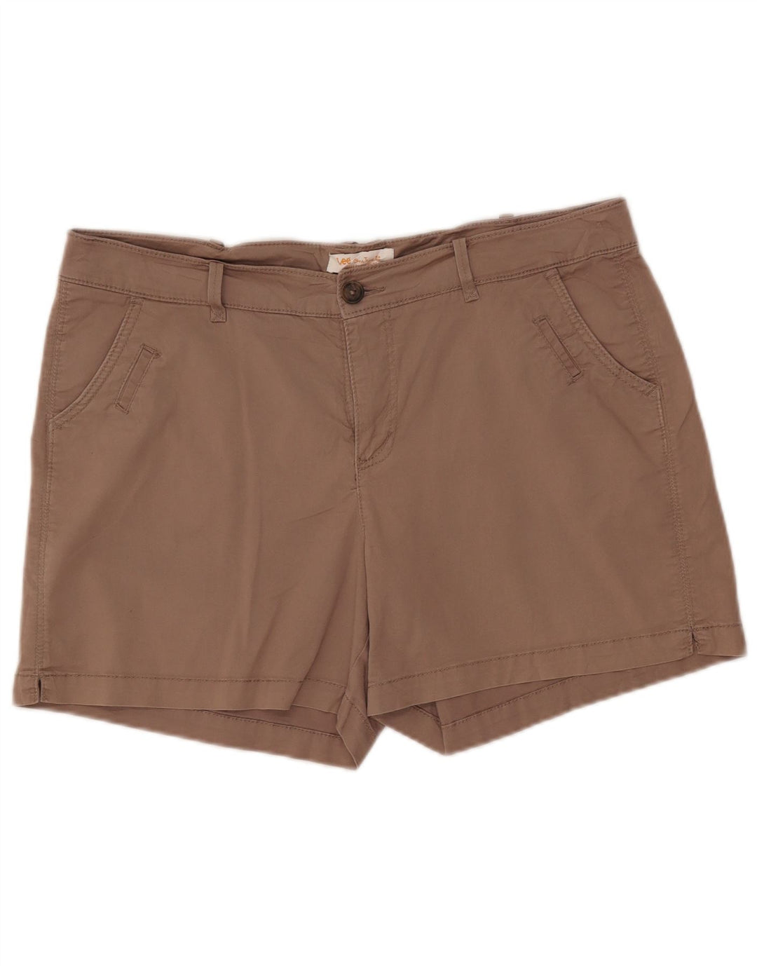 LEE Shorts Chino Feminino US 16 2XL W38 Algodão Marrom