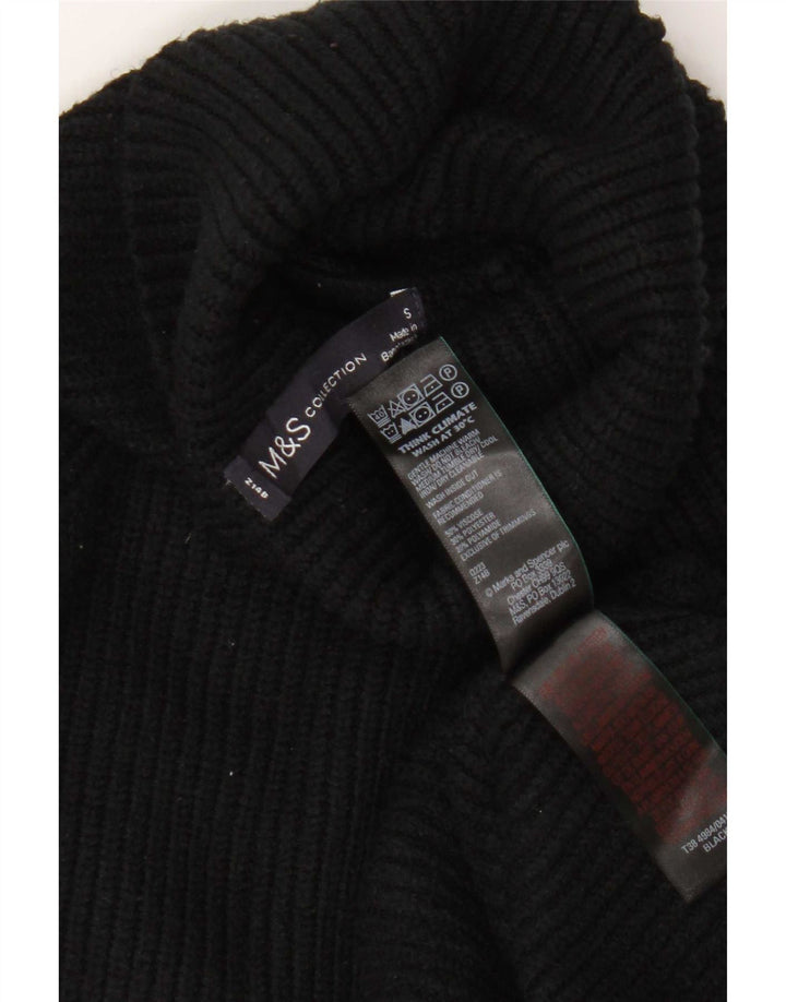 Suéter feminino Marks & Spencer com gola redonda e viscose preta pequena Reino Unido 10