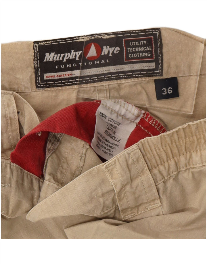 Shorts cargo masculino MURPHY & NYE W36 grande algodão bege