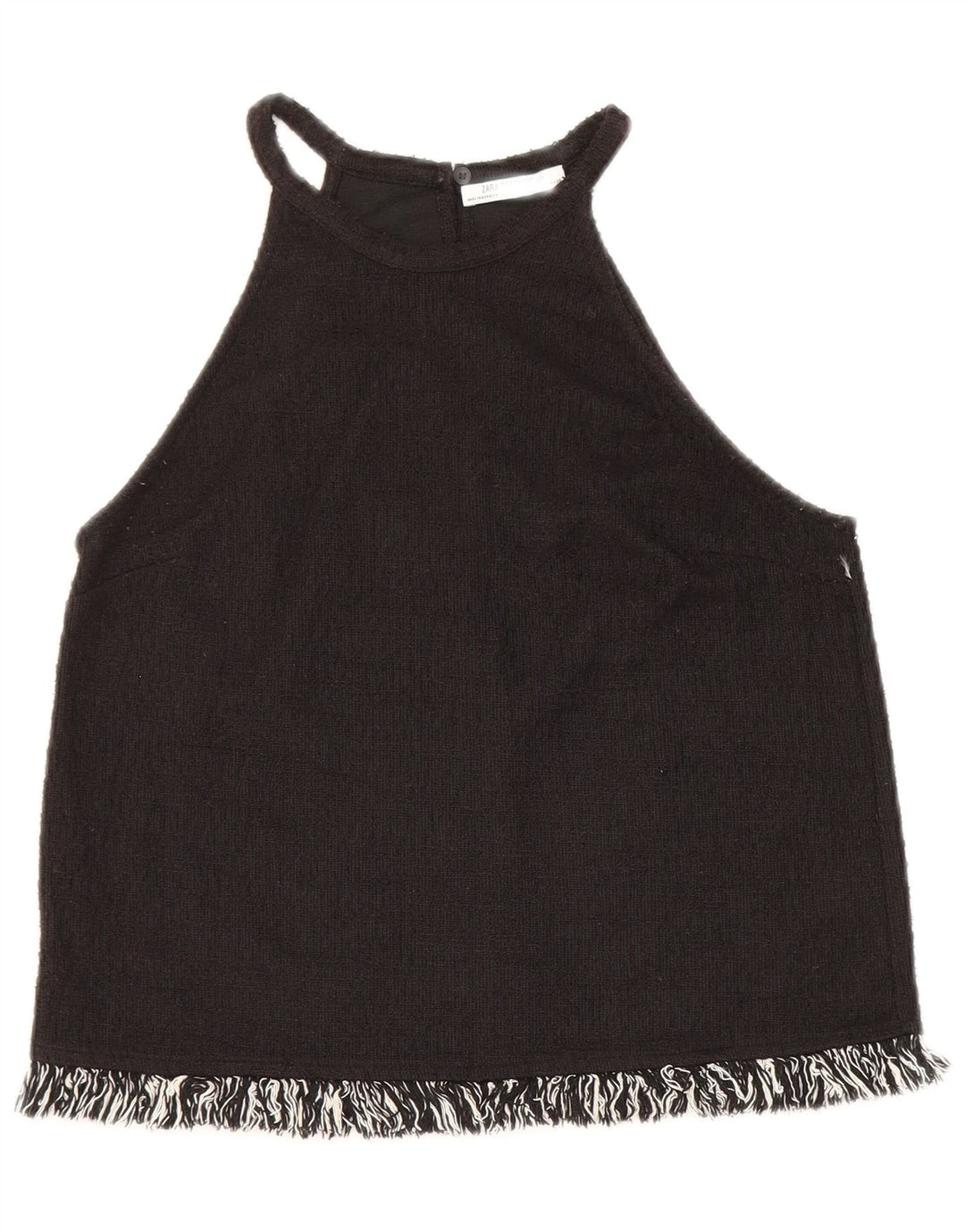 Zara Womens Trafaluc Crop Halter Top Reino Unido 10 Pequeno Preto