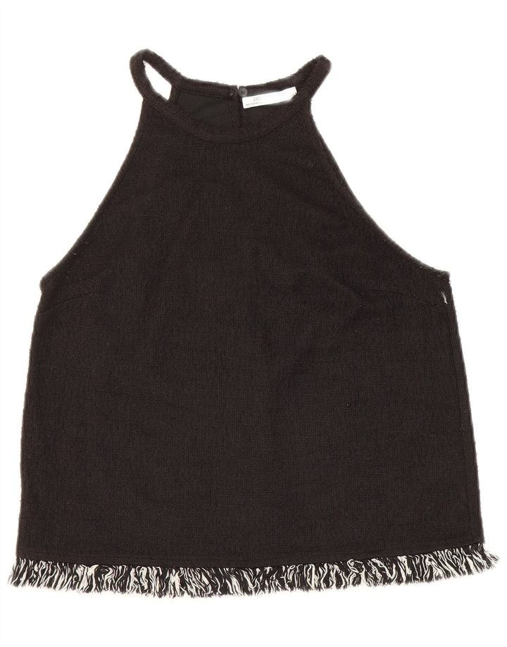 Zara Womens Trafaluc Crop Halter Top Reino Unido 10 Pequeno Preto