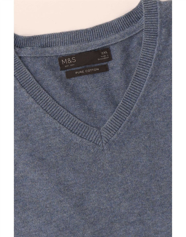 Regata masculina Marks & Spencer com colete 2XL algodão azul