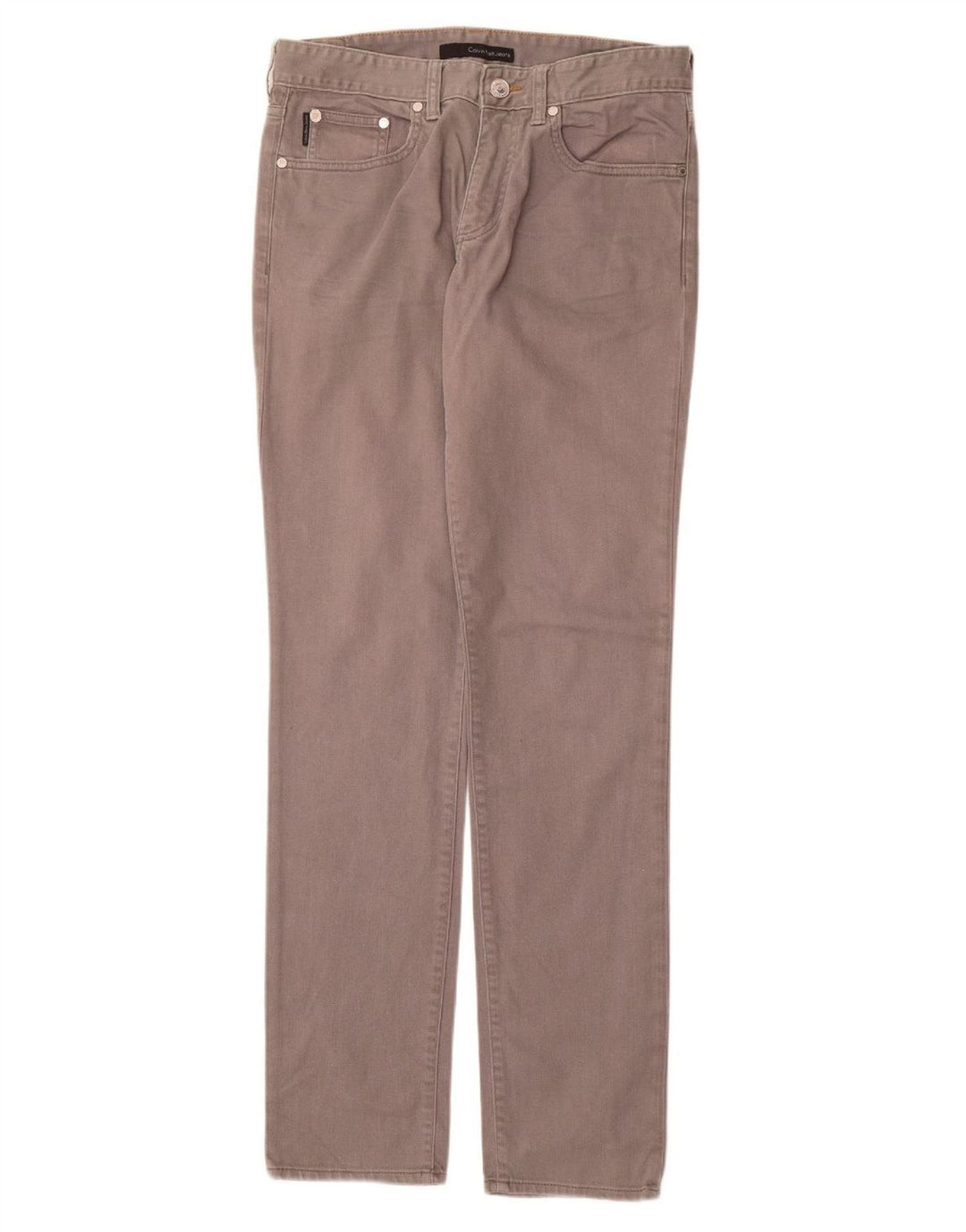 CALVIN KLEIN Calça feminina casual slim W31 L34 algodão cinza