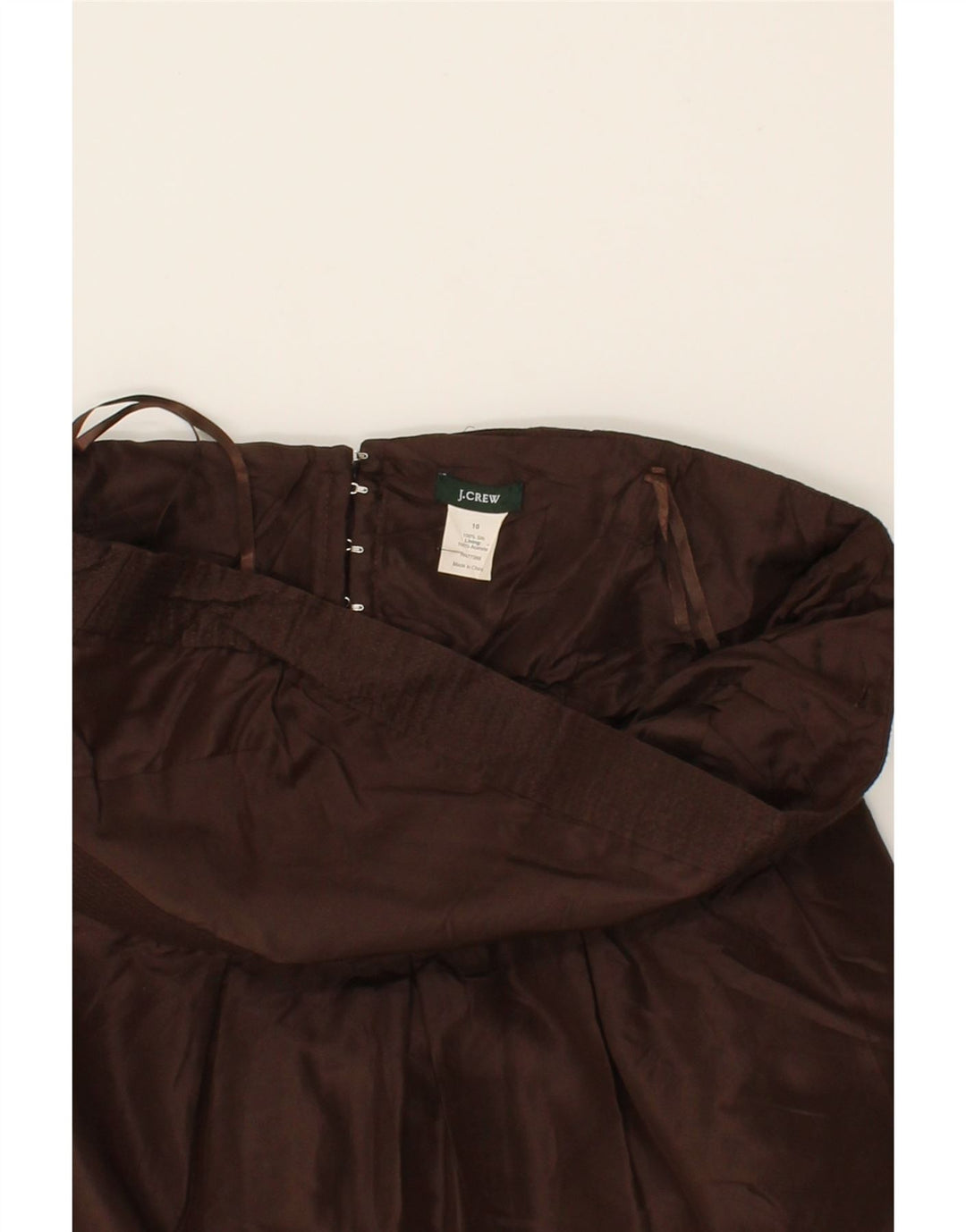 J. CREW Womens Strapless Dress US 10 Medium Brown Silk Vintage J. Crew and Second-Hand J. Crew from Messina Hembry 
