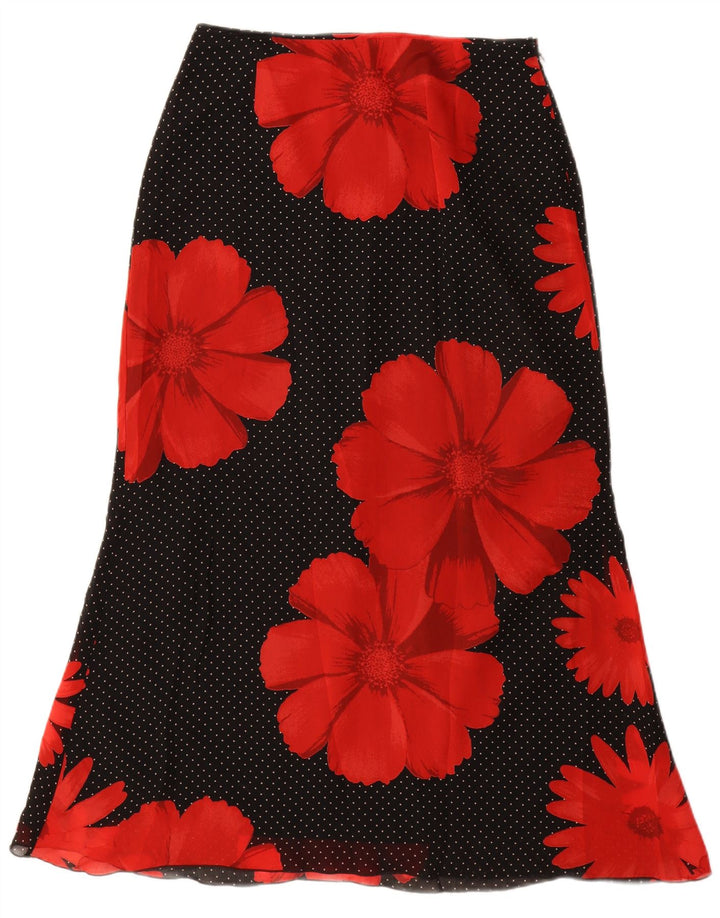 S.Oliver Saia Maxi Feminina EU 38 Médio W30 Preto Floral Viscose