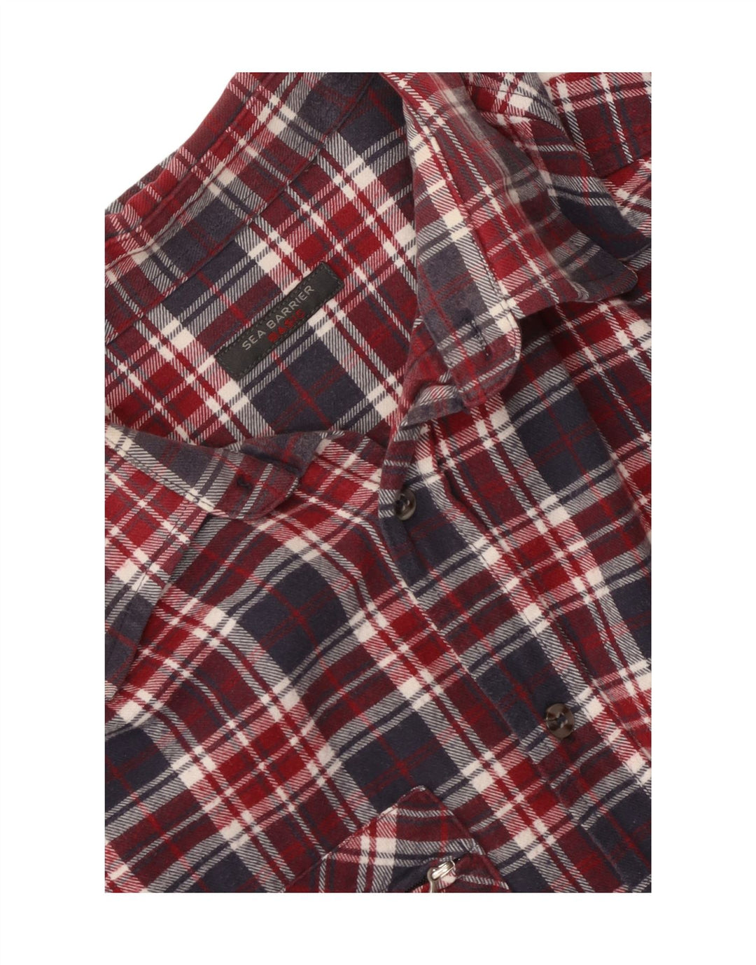Camisa masculina de flanela Sea Barrier xadrez vermelho médio