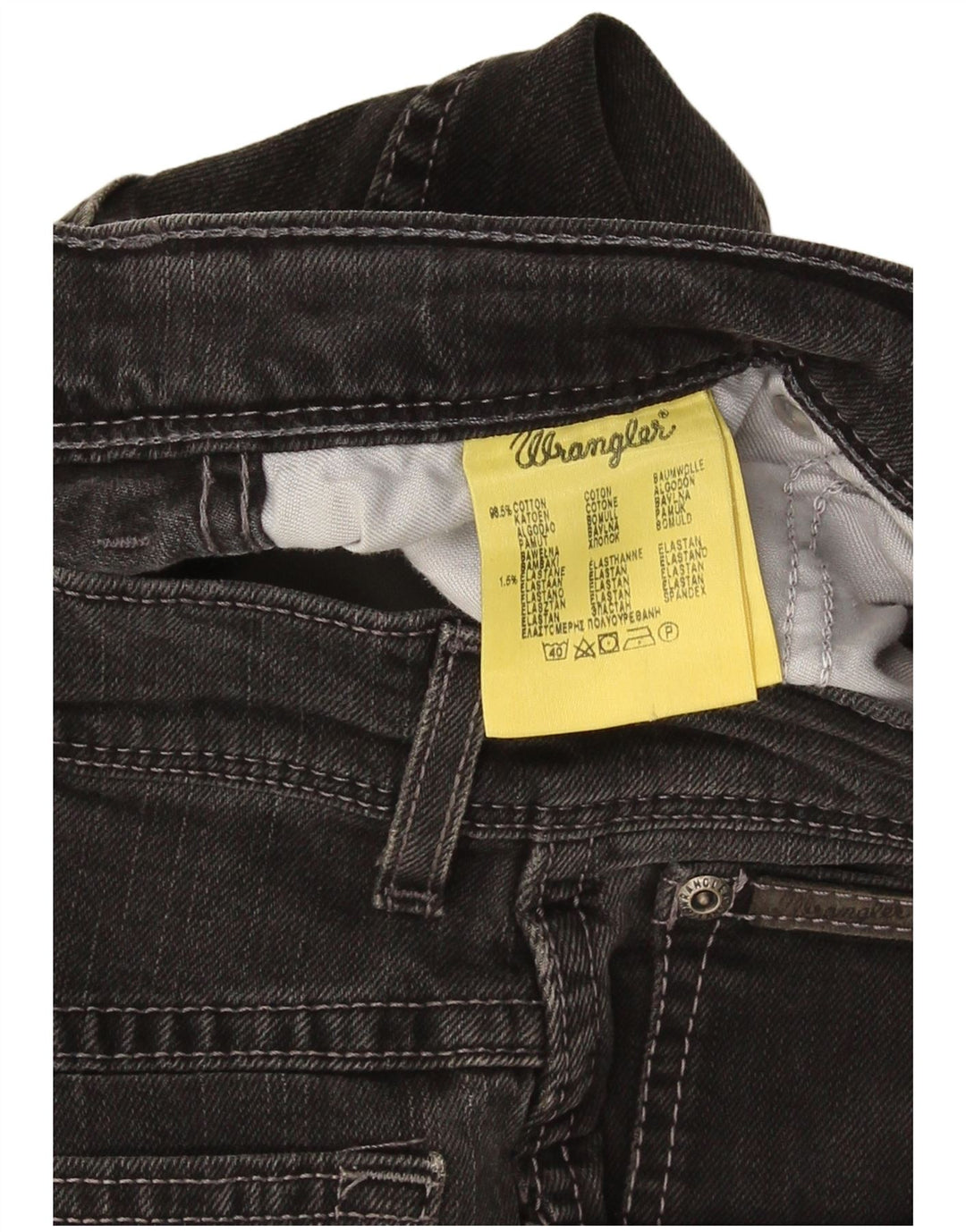 Wrangler Masculino Texas Stretch Straight Jeans W32 L30 Algodão Preto