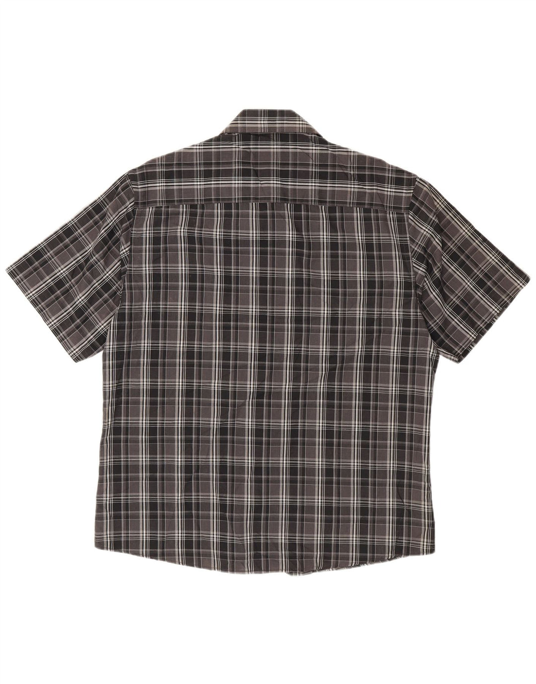 Camisa masculina de manga curta Pierre Cardin XL preta xadrez poliéster